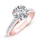 Peony Round Diamond Engagement Ring (Lab Grown Igi Cert) rosegold