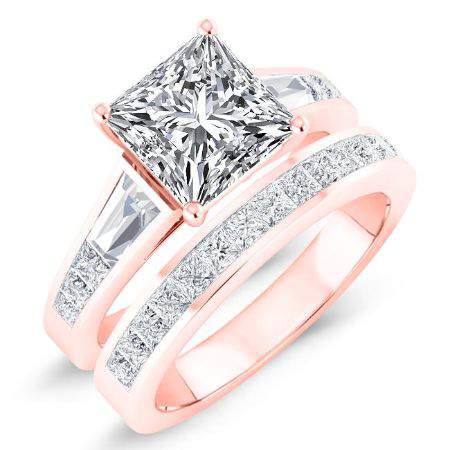 Bergamot Princess Diamond Bridal Set (Lab Grown Igi Cert) rosegold