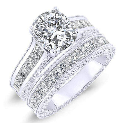 Edelweiss Cushion Diamond Bridal Set (Lab Grown Igi Cert) whitegold