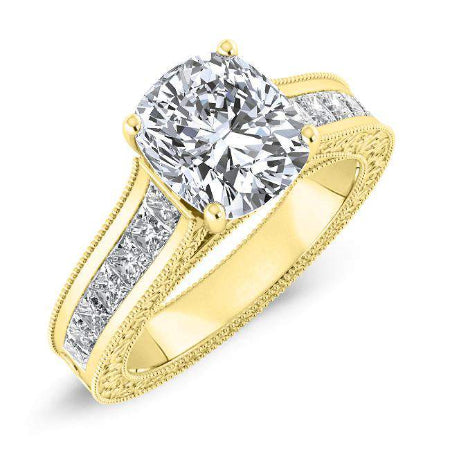 Edelweiss Cushion Diamond Engagement Ring (Lab Grown Igi Cert) yellowgold