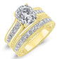 Edelweiss Cushion Diamond Bridal Set (Lab Grown Igi Cert) yellowgold