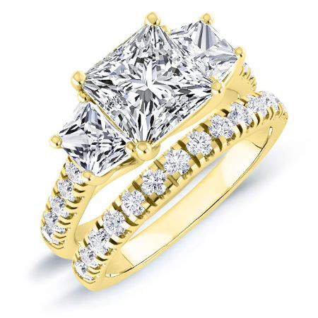 Marjoram Princess Diamond Bridal Set (Lab Grown Igi Cert) yellowgold