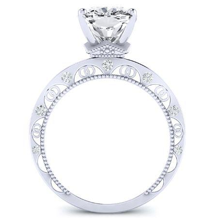 Acacia Cushion Moissanite Bridal Set whitegold