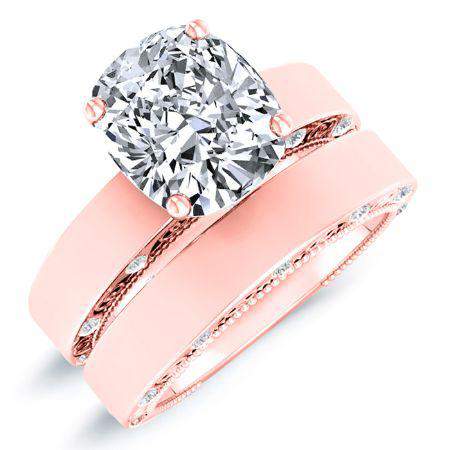 Acacia Cushion Moissanite Bridal Set rosegold