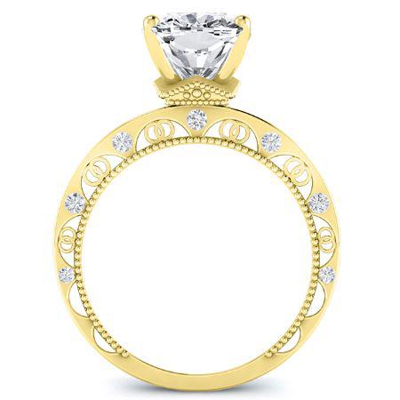 Acacia Diamond Matching Band Only (engagement Ring Not Included) For Ring With Cushion Center yellowgold