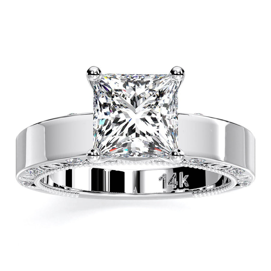 2.00 ct - Acacia - GIA Natural Princess Diamond Engagement Ring
