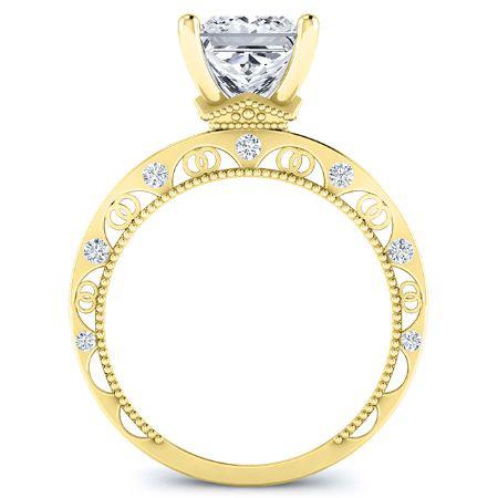 Acacia Diamond Matching Band Only (engagement Ring Not Included) For Ring With Princess Center yellowgold