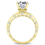 Acacia Diamond Matching Band Only (engagement Ring Not Included) For Ring With Round Center yellowgold