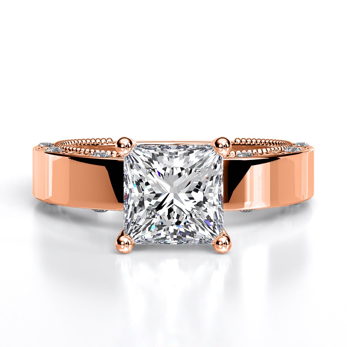 Acacia Princess Diamond Engagement Ring (Lab Grown Igi Cert) rosegold