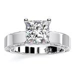 Acacia Princess Moissanite Engagement Ring whitegold