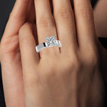 Acacia Princess Moissanite Engagement Ring whitegold
