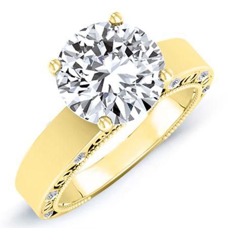 Acacia Round Moissanite Bridal Set yellowgold