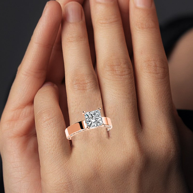 Acacia Princess Diamond Engagement Ring (Lab Grown Igi Cert) rosegold