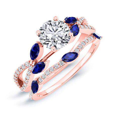 Alba Moissanite Matching Band Only (engagement Ring Not Included) For Ring With Round Center rosegold