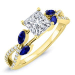 Alba Princess Moissanite Bridal Set yellowgold