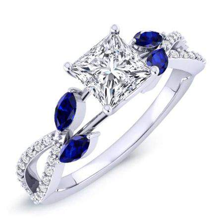 2.00 ct - Alba - Princess Moissanite Engagement Ring