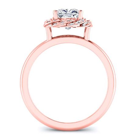 Almond Cushion Diamond Engagement Ring (Lab Grown Igi Cert) rosegold