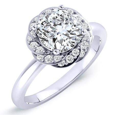2.00 ct - Almond - Cushion Moissanite Engagement Ring