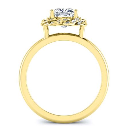 Almond Diamond Matching Band Only (engagement Ring Not Included) For Ring With Cushion Center yellowgold