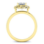 Almond Moissanite Matching Band Only (engagement Ring Not Included) For Ring With Princess Center yellowgold