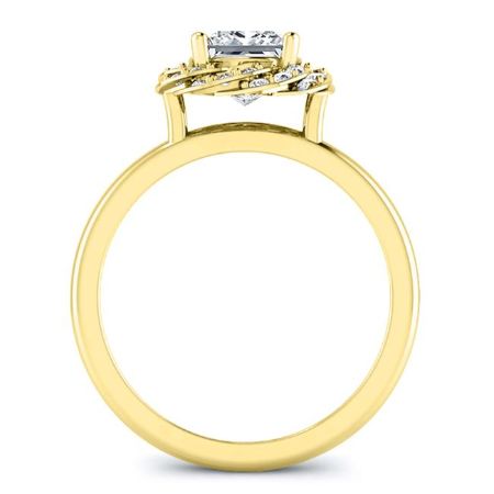 Almond Diamond Matching Band Only (engagement Ring Not Included) For Ring With Princess Center yellowgold