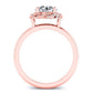 Almond Round Diamond Engagement Ring (Lab Grown Igi Cert) rosegold