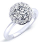 Almond Round Moissanite Bridal Set whitegold