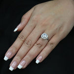 Almond Round Moissanite Engagement Ring whitegold