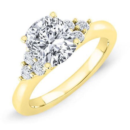 Alyssa Cushion Moissanite Bridal Set yellowgold