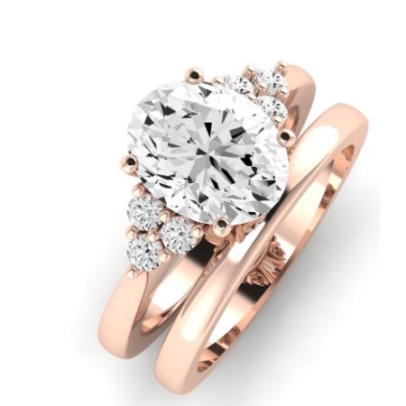 Alyssa Diamond Matching Band Only (does Not Include Engagement Ring) For Ring With Oval Center rosegold