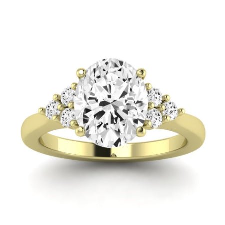 Alyssa Diamond Matching Band Only (does Not Include Engagement Ring) For Ring With Oval Center yellowgold