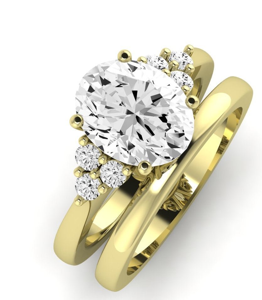 Alyssa Diamond Matching Band Only (does Not Include Engagement Ring) For Ring With Oval Center yellowgold