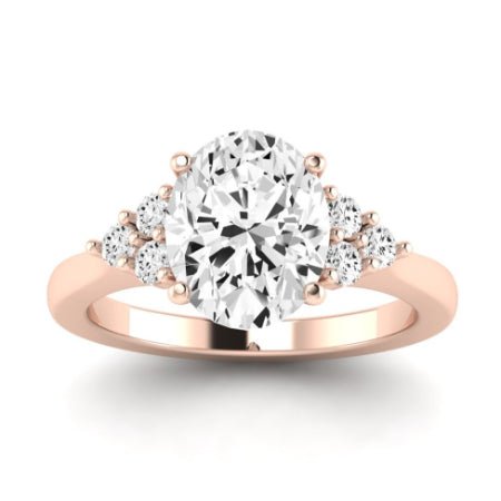 Alyssa Diamond Matching Band Only (does Not Include Engagement Ring) For Ring With Oval Center rosegold