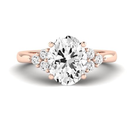 Alyssa Diamond Matching Band Only (does Not Include Engagement Ring) For Ring With Oval Center rosegold