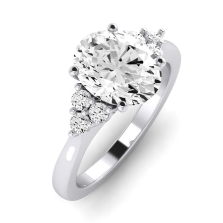 Alyssa Diamond Matching Band Only (does Not Include Engagement Ring) For Ring With Oval Center whitegold