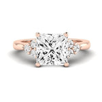 Alyssa Diamond Matching Band Only (does Not Include Engagement Ring) For Ring With Princess Center rosegold
