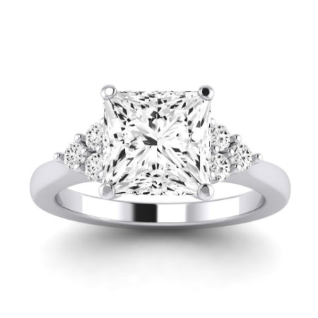 Alyssa Diamond Matching Band Only (does Not Include Engagement Ring) For Ring With Princess Center whitegold