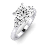 Alyssa Diamond Matching Band Only (does Not Include Engagement Ring) For Ring With Princess Center whitegold