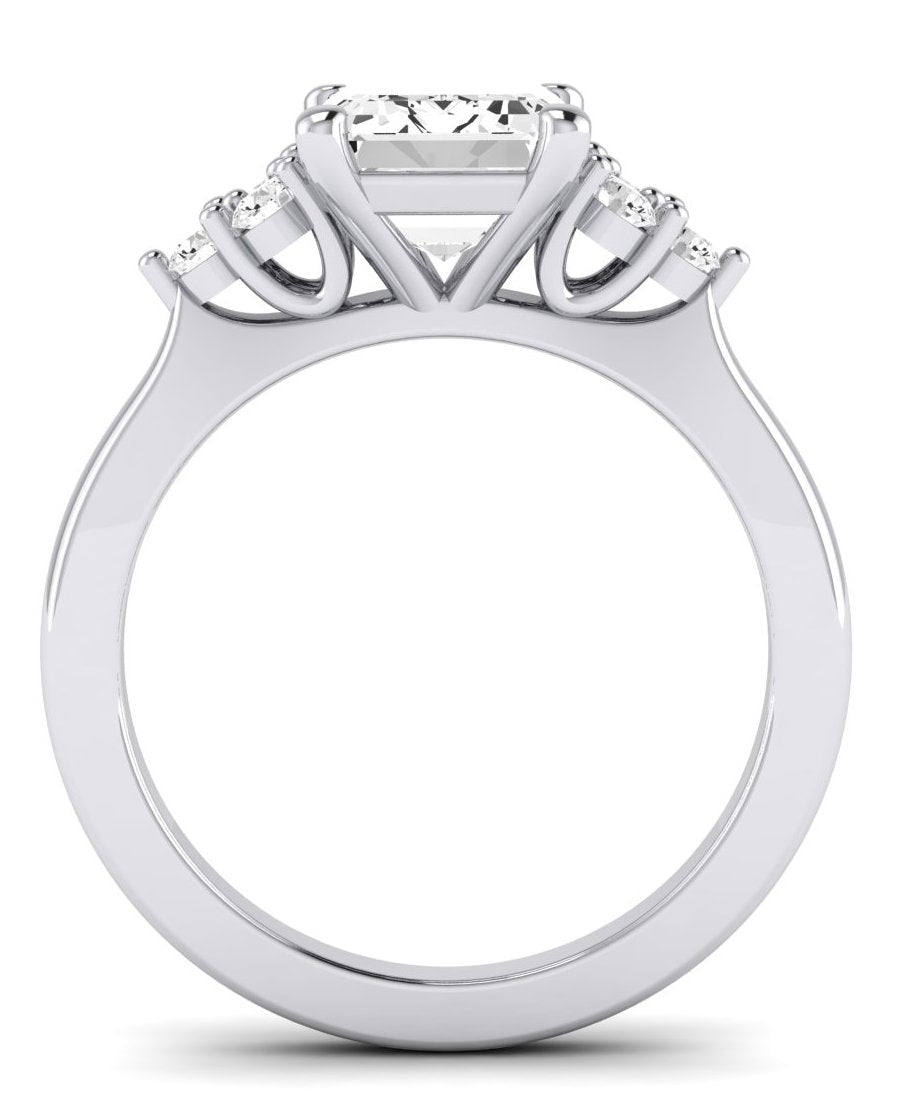 Alyssa Emerald Moissanite Engagement Ring whitegold