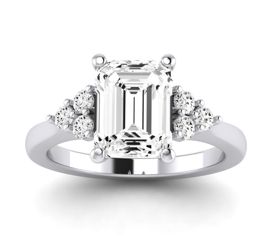 3.00 ct - Alyssa - Emerald Moissanite Engagement Ring