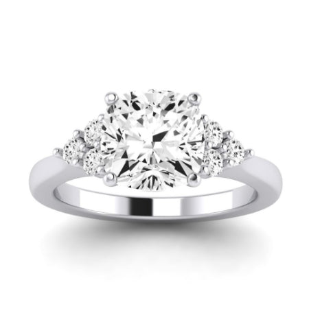 Alyssa Diamond Matching Band Only (does Not Include Engagement Ring) For Ring With Cushion Center whitegold