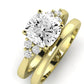 Alyssa Moissanite Matching Band Only (does Not Include Engagement Ring) For Ring With Cushion Center yellowgold