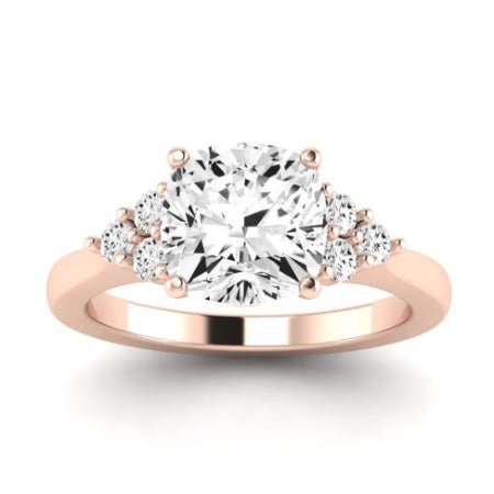 Alyssa Moissanite Matching Band Only (does Not Include Engagement Ring) For Ring With Cushion Center rosegold