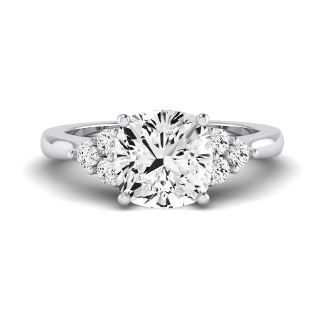 Alyssa Moissanite Matching Band Only (does Not Include Engagement Ring) For Ring With Cushion Center whitegold