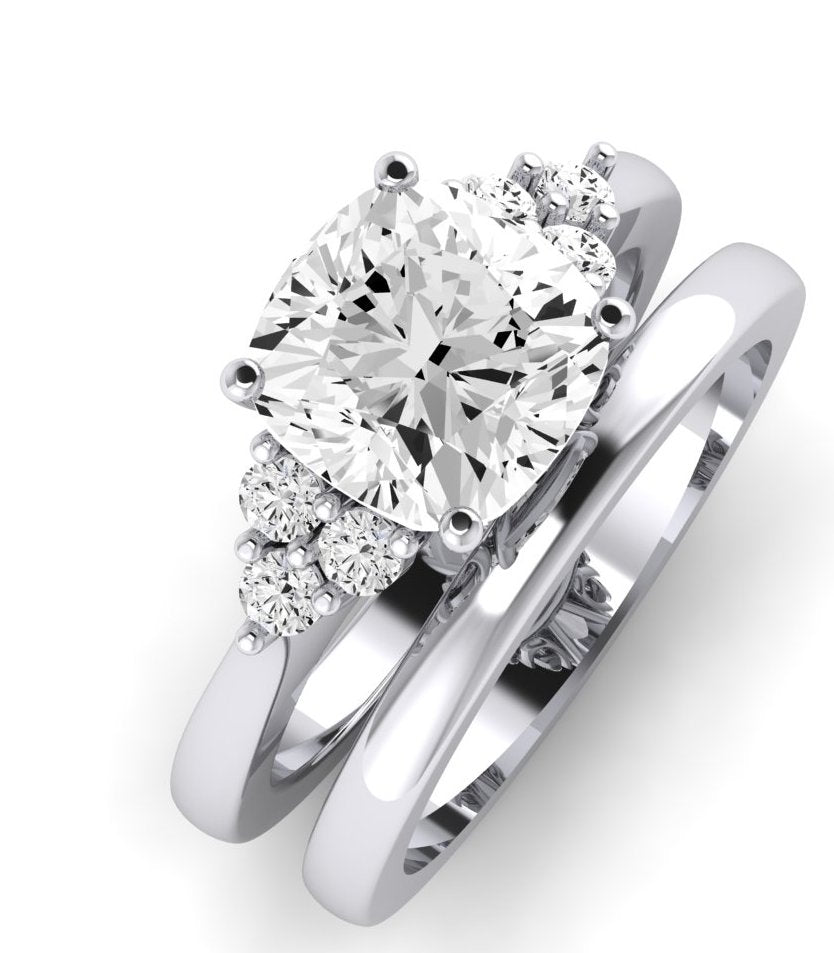 Alyssa Diamond Matching Band Only (does Not Include Engagement Ring) For Ring With Cushion Center whitegold