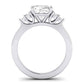 Alyssa Moissanite Matching Band Only (does Not Include Engagement Ring) For Ring With Cushion Center whitegold