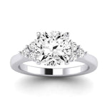 Alyssa Diamond Matching Band Only (does Not Include Engagement Ring) For Ring With Cushion Center whitegold