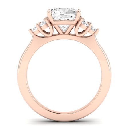 Alyssa Moissanite Matching Band Only (does Not Include Engagement Ring) For Ring With Cushion Center rosegold