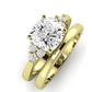 Alyssa Moissanite Matching Band Only (does Not Include Engagement Ring) For Ring With Cushion Center yellowgold