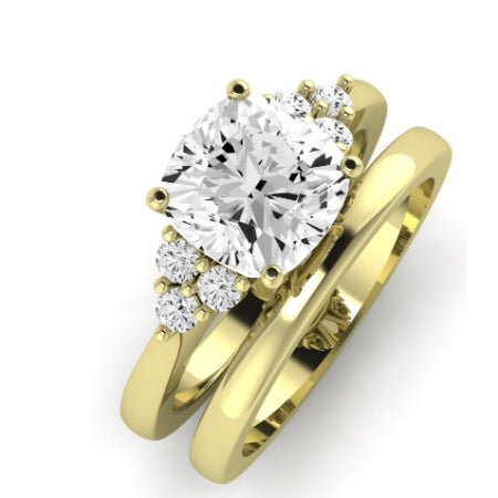 Alyssa Diamond Matching Band Only (does Not Include Engagement Ring) For Ring With Cushion Center yellowgold